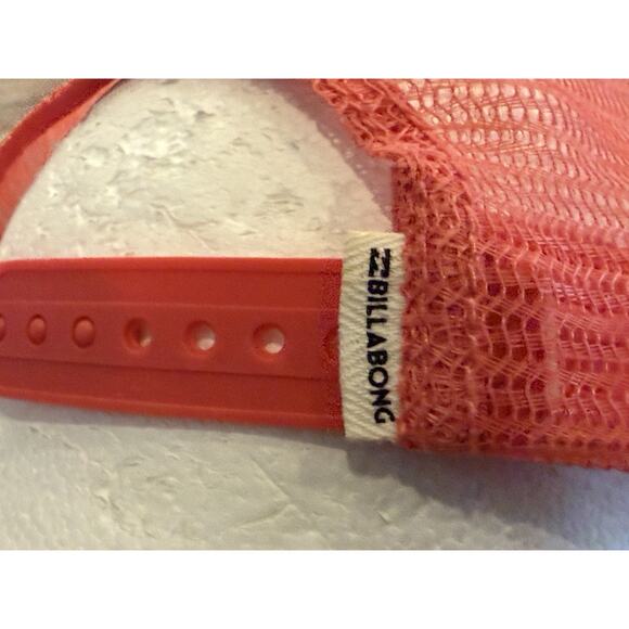 Billabong California Love Peach Pink Mesh Snapback Trucker Hat Baseball Cap - Picture 6 of 8